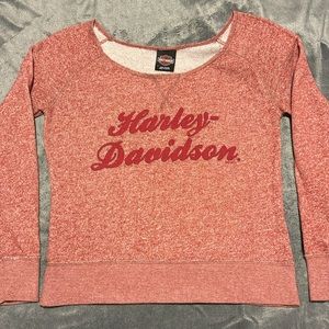 Ladies Harley Davidson wide neck sweatshirt